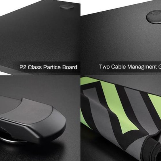 Γραφείο Gaming Eureka Ergonomic από Χάλυβα 152.4x66cm - Μαύρο image 4