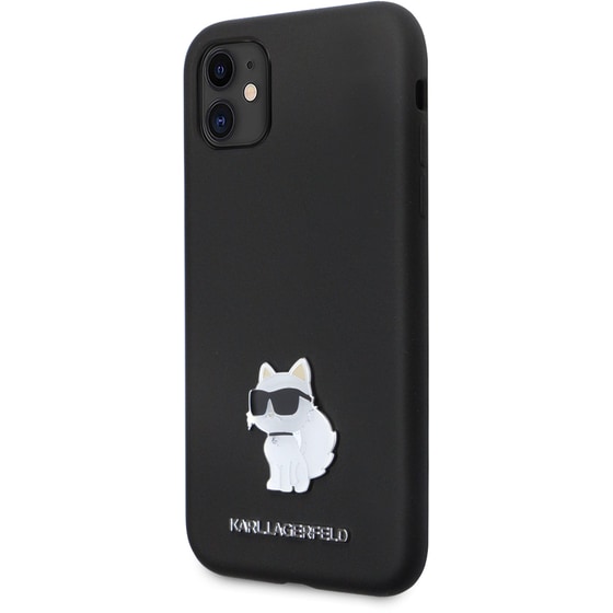 Θήκη Apple iPhone 11 - Karl Lagerfeld Choupette Metal Pin Hard Case - Black image 7