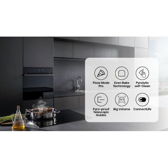HISENSE HO66F 77 Lt Μαύρο Εντοιχιζόμενος Φούρνος Άνω Πάγκου image 7