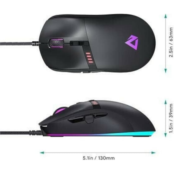 Aukey Gmf4 Knight RGB Gaming Ενσύρματο Ποντίκι - Μαύρο image 2