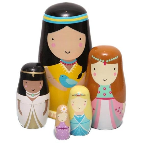 Ξύλινο Παιχνίδι Μπάμπουσκες (σετ 5τμχ) Petit Monkey Princess image 1