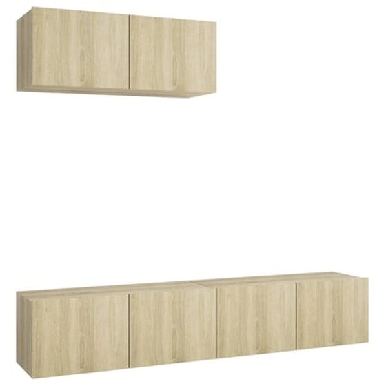 Έπιπλα Τηλεόρασης Vidaxl Μοριοσανίδα 3 Τμχ  80x30x30 cm - Sonoma Δρυς image 2