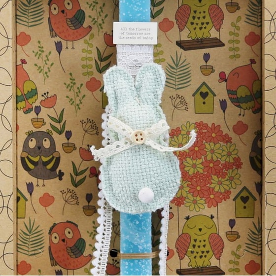 Λαμπάδα Synchronia Κουνέλι με Δαντέλα - Βεραμάν image 1