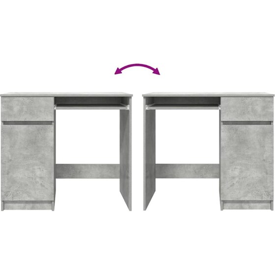 Γραφείο VidaXL από Επεξεργασμένο Ξύλο 86x49x76 cm - Γκρι Σκυροδέματος image 8