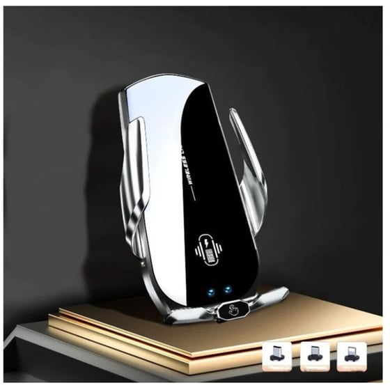 Βάση Στήριξης Αυτοκινήτου Andowl Q-WX666 Με Ρυθμιζόμενα Άγκιστρα Και Ασύρματη Φόρτιση - Μαύρο image 1