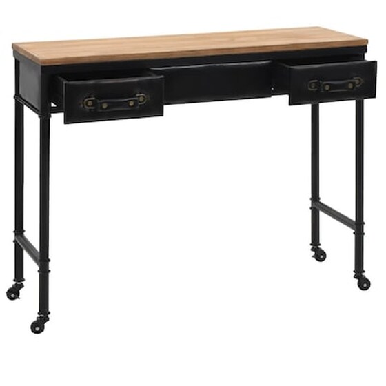 Κονσόλα Vidaxl από MDF/Ξύλο Ελάτης 100x33.5x80 cm - Μαύρη image 3