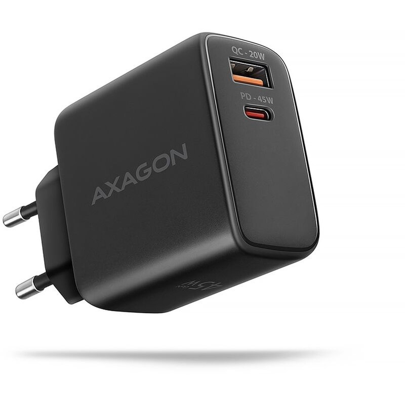 Φορτιστής Πρίζας Axagon ACU-PQ45 USB-A, USB-C 45 W - Μαύρο