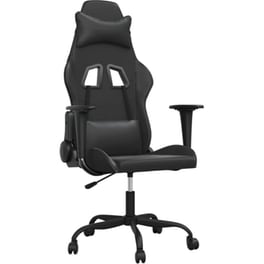 Καρέκλα Gaming VIDAXL 345407 με Ρυθμιζόμενα Μπράτσα από Τεχνητό Δέρμα - Μαύρη