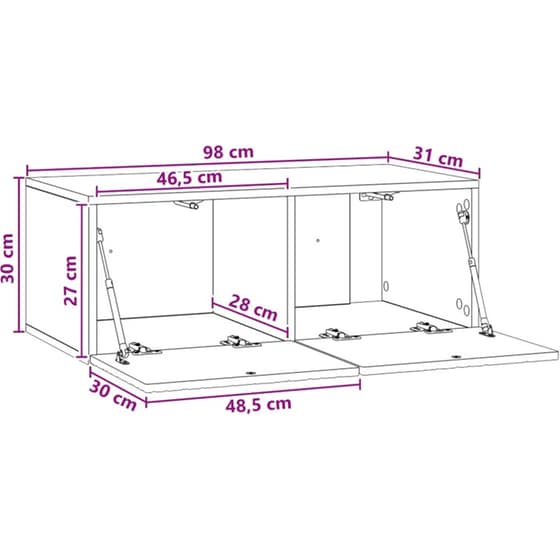 Επιτοίχιο Έπιπλο Τηλεόρασης VidaXL 98x31 cm image 8