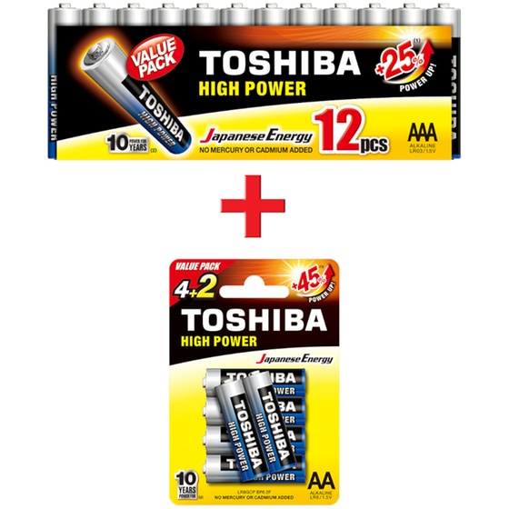 Μπαταρία Toshiba Alkaline AAA LR03 FIMP12 & AA LR06 BP6 image 0