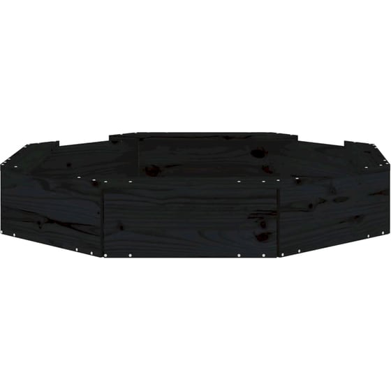 VidaXL Αμμοδόχος με Καθίσματα Οκτάγωνη 111x111x20cm Ξύλινη - Μαύρο image 3