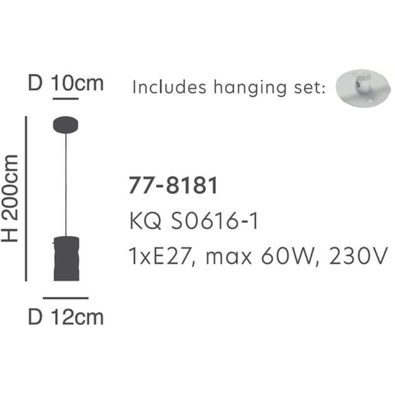 Φωτιστικό Οροφής Μονόφωτο Homelighting Twist από Μέταλλο 12x12x200 cm - Γκρι image 1