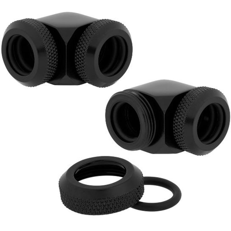 CORSAIR Hydro X Series XF Hardline 90° 12mm OD Fitting - Μαύρο