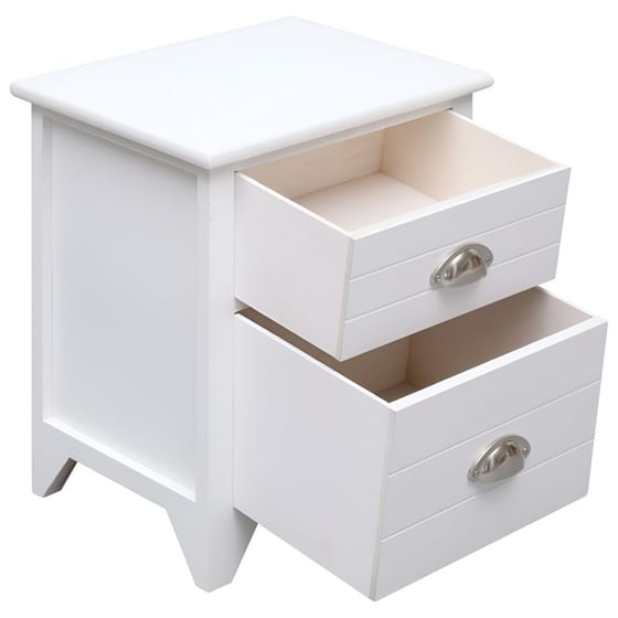 Κομοδίνο Vidaxl Από Ξύλο Παυλώνιας 2τμχ 38x28x45 cm - Λευκό image 3