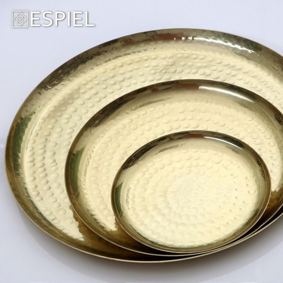 Δίσκος Διακόσμησης Espiel Lak312k2 από Αλουμίνιο Φ29.5x2 cm - Χρυσός image 5