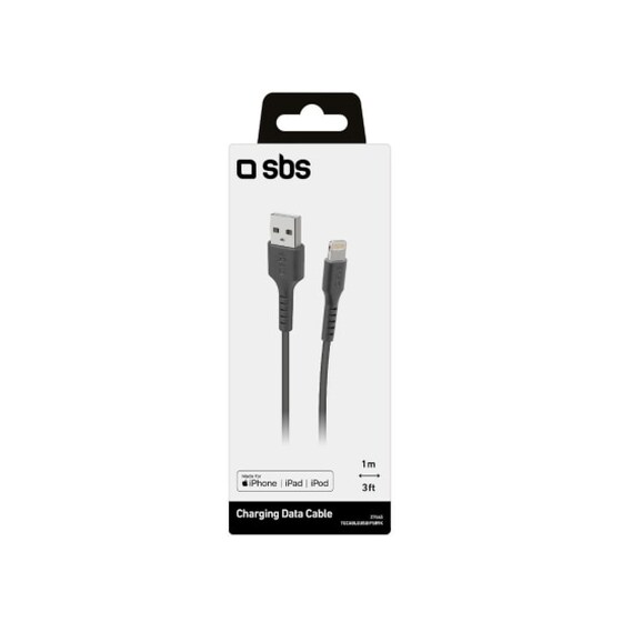 Καλώδιο δεδομένων Sbs Usb to Lightning 1m - Black image 1