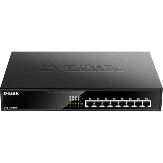 D-LINK DGS-1008MP Smart Switch Desktop Gigabit Ethernet Max (10/100/1000Mbps) 8-Port PoE image 0