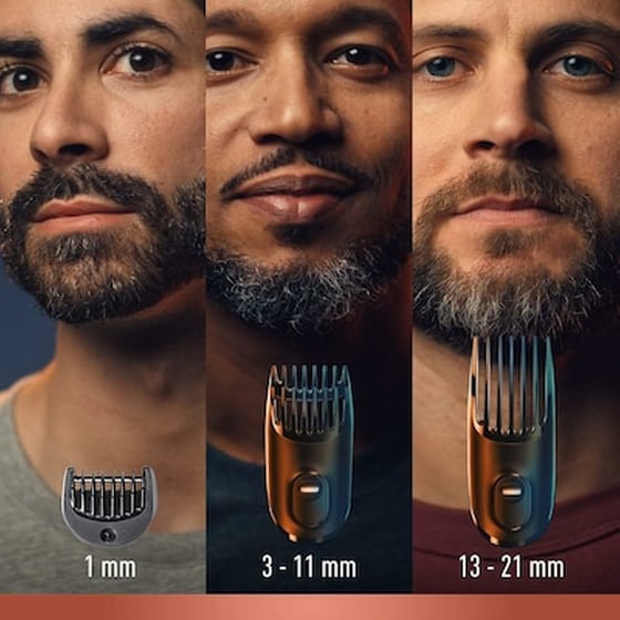 Trimmer GILLETTE x BRAUN King C. Gillette Επαναφορτιζόμενο με 3 Εξαρτήματα Κοπής Μαύρο image 4