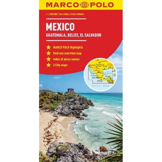 Mexico, Guatemala, Belize, El Salvador Marco Polo Map image 0
