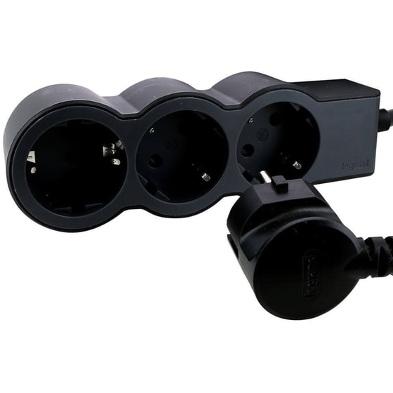Πολύπριζο Legrand 3 θέσεων 1.5m - Black/Dark Grey image 2