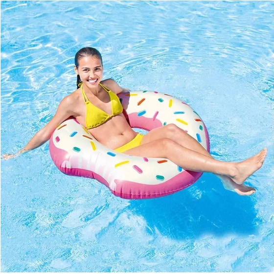 Φουσκωτό Παιχνίδι Θαλάσσης Intex Donut 107 cm - Ροζ image 1