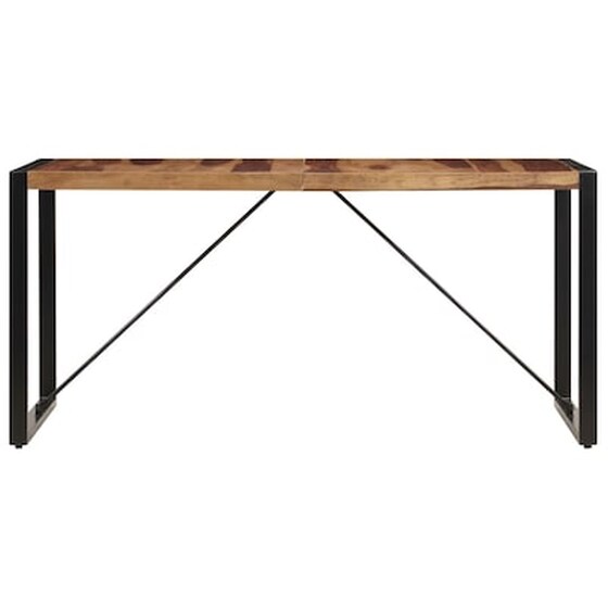 Τραπεζαρία Vidaxl από Μασίφ Ξύλο Sheesham 140x70x75 cm - Μαύρο/Καφέ image 3
