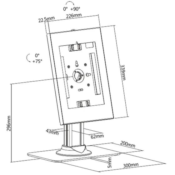 Βάση Στήριξης Tablet Brateck PAD34-03, αντικλεπτική για Tablet 9.7-11" - White image 5