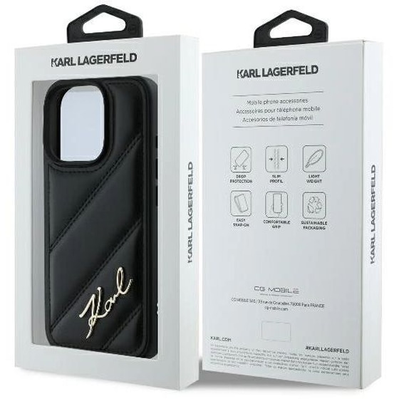 Θήκη Apple iphone 16 Pro - Karl Lagerfeld Quilted Signature - Μαύρο image 6