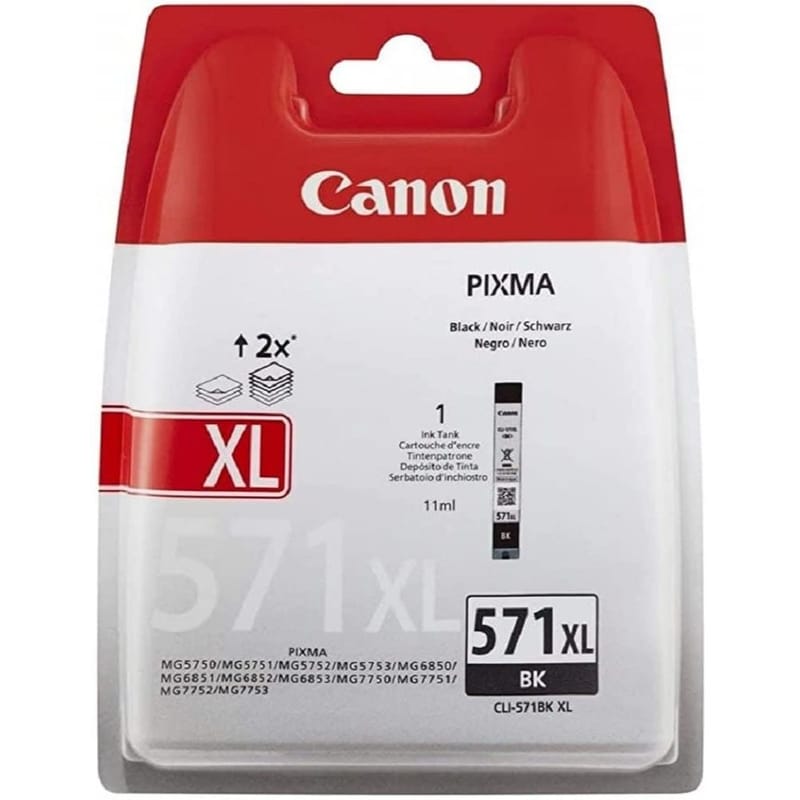 Canon Cli-571BKXL Black Μελάνι Εκτυπωτή (Blister Pack) 0331C004