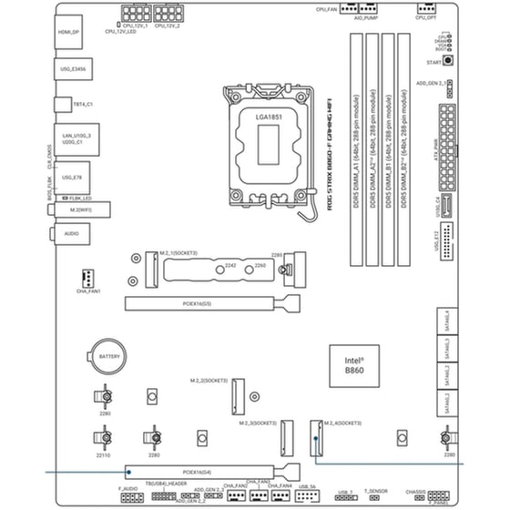 Asus Rog Strix B860-F Gaming WIFI Motherboard ATX με Intel 1851 Socket 90MB1JG0-M0EAY0 image 3