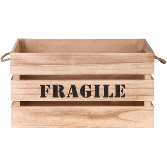 Σετ Διακοσμητικά Τελάρα Home Deco Factory  2τμχ "Fragile" Ξύλινα - Καφέ image 3