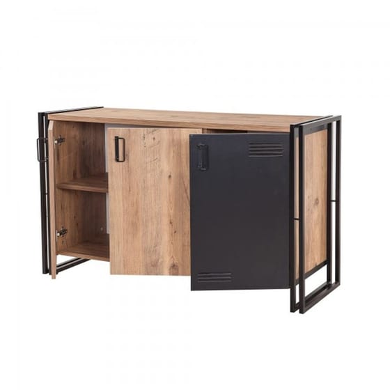 Μπουφές 24Mall Cosmo από Μοριοσανίδα/Μέταλλο 140x45x80 cm - Καφέ/Μαύρος image 3