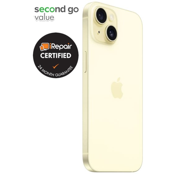 Μεταχειρισμένο Apple iPhone 15 128GB Yellow second go value Certified by iRepair image 1