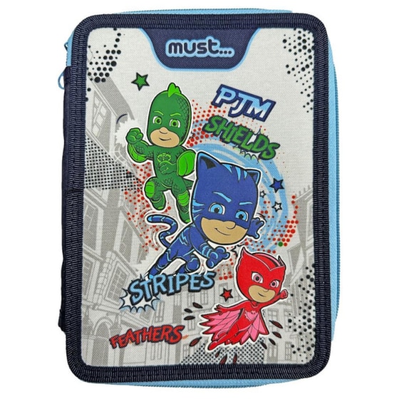 Κασετίνα Παραλληλόγραμμη Γεμάτη Pj Masks Διπλή image 0