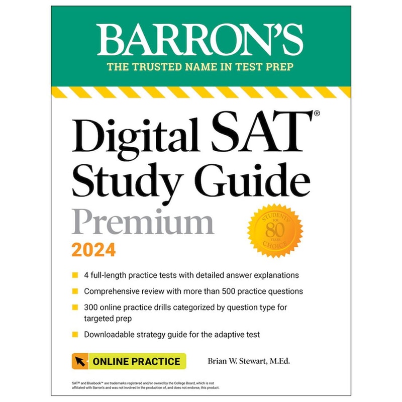 Digital SAT Study Guide Premium, 2024: Practice Tests + Comprehensive Review + Online Practice (Barrons Test Prep) 1830374