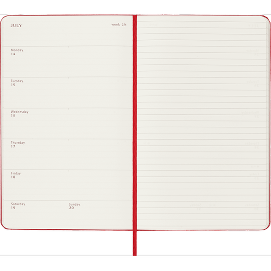 Ακαδημαϊκό Ημερολόγιο Εβδομαδιαίο Moleskine 2024-25 18Μ Large Scar. Red Hard image 2