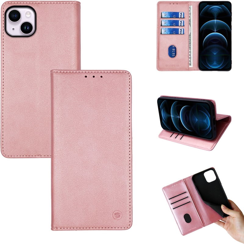 Θήκη Apple iPhone 14 Plus - Vintage Magnet Book - Ροζ Χρυσό