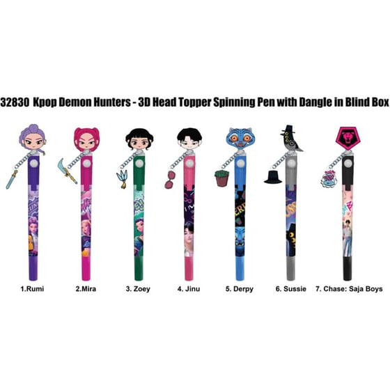 Στυλό με Περιστρεφόμενο 3D Topper Monogram K-Pop Demon Hunters (Τυχαίο Σχέδιο) image 0