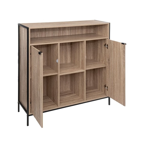 Μπουφές Spitishop από Mοριοσανίδα 114x37x110 cm - Μπεζ/Μαύρος image 1