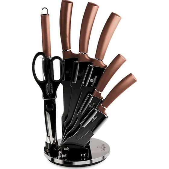 Σετ Μαχαίρια Berlinger Haus Metallic Line Rose Gold Collection από Ανοξείδωτο Ατσάλι με 360° Βάση 8 Τμχ image 0