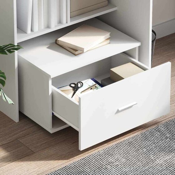 Γραφείο VidaXL από Επεξεργασμένο Ξύλο 131,5x50x106,5 cm - Λευκό image 3