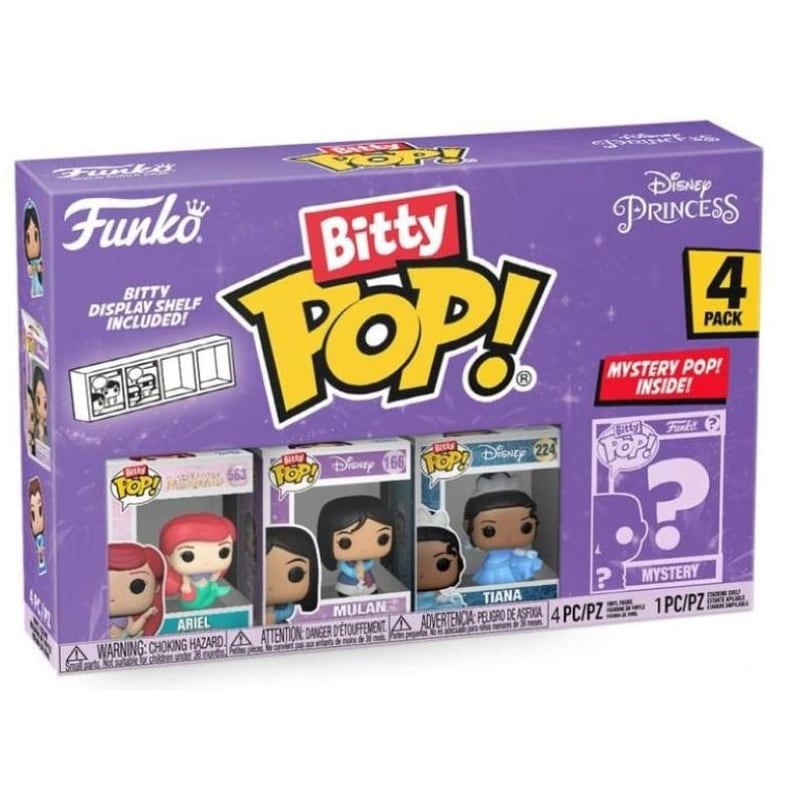 FUNKO Funko Bitty Pop! - Disney Princess - Ariel/Mulan/Tiana And Mystery Figure 4-pack