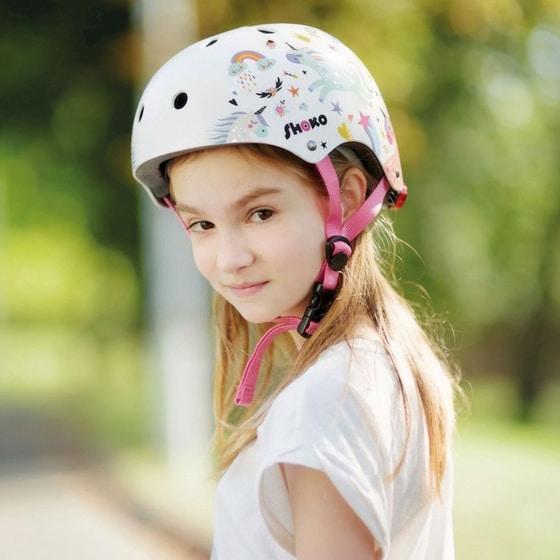 Παιδικό Κράνος Shoko με Φως Unicorn Sparkle Medium (51-54 cm) - Λευκό με Σχέδιο image 8