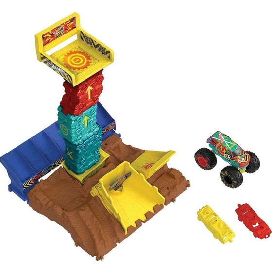 Mattel Hot Wheels Monster Trucks: Arena Smashers - Car Jump Challenge Playset (hnb94) image 3