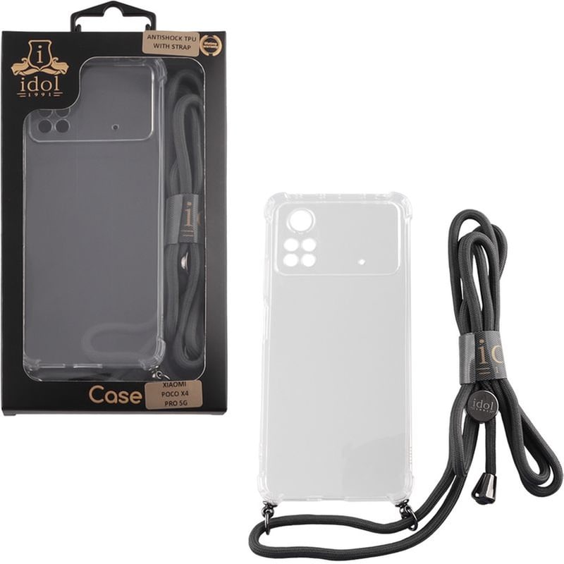 IDOL1991 Θήκη Xiaomi Poco X4 Pro 5G - Idol1991 Anti Shock TPU With Strap Full Camera Protection - Διάφανο