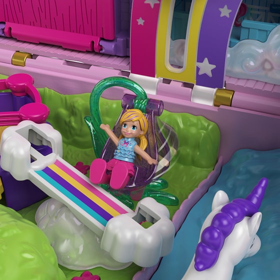 Παιχνιδολαμπάδα Mattel Polly Pocket Unicorn Party Μονόκερος Πινιάτα (GVL88) image 3