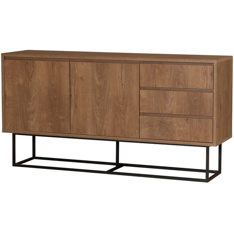 Μπουφές 24Mall Prato από Μοριοσανίδα/Μέταλλο 140x36x72 cm - Καφέ/Μαύρος