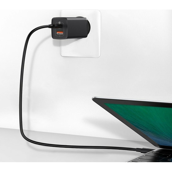 Φορτιστής Πρίζας Baseus 2 port Usb-C,Usb 65W - Black image 7