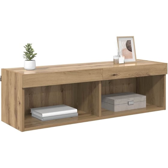 Έπιπλο Τηλεόρασης VidaXL Επιτοίχιο με LED 100 x 30 x 30 cm - Artisan Δρυς image 2