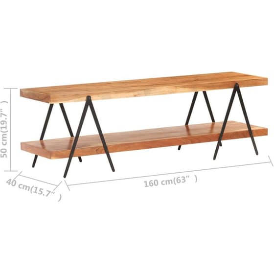Έπιπλο Τηλεόρασης VidaXL από Ξύλο 160x40x50cm - Καφέ/Μαύρο image 8